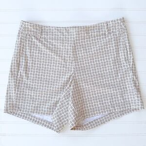 Spanx Sunshine 6” Shorts Checkered Fawn Tan Large UPF 50